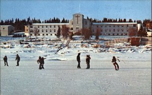 St Marys Alaska AK High School Ice Skating c1950s-60s Postcard