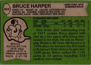 1978 Topps Football Card Bruce Harper New York Jets sk7304