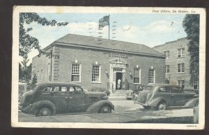 DE RIDDER LOUISIANA US POST OFFICE DOWNTOWN OLD CARS VINTAGE POSTCARD