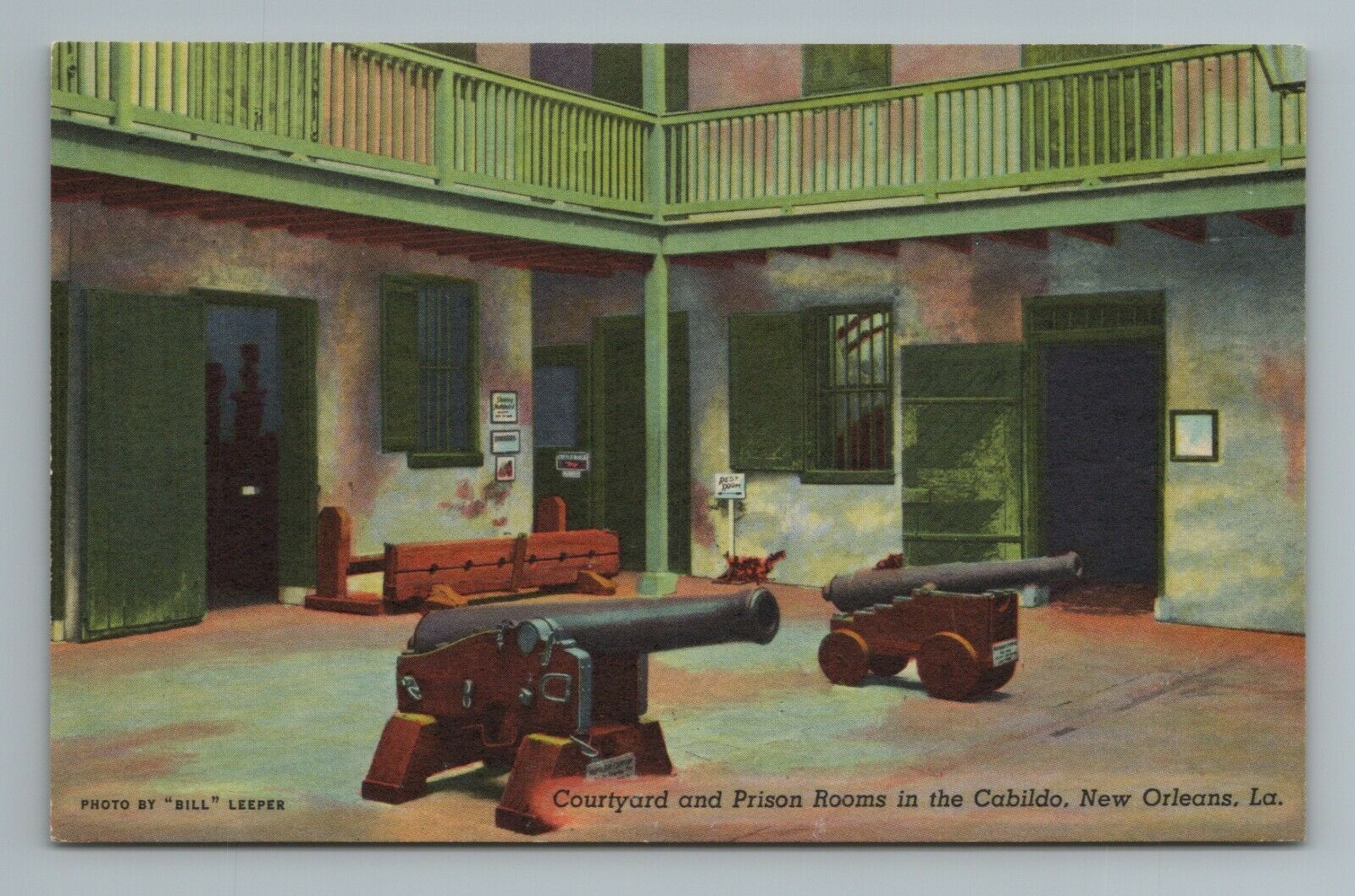 Courtyard Prison Rooms Cabildo Canons New Orleans LA Louisiana Postcard