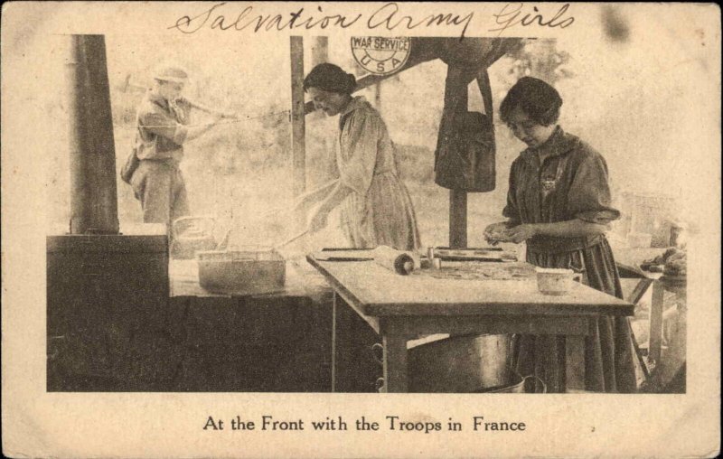 World War I WWI Salvation Army Women Front Lines France Vintage Postcard 