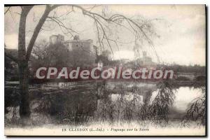 Postcard Old Clisson Inf The landscape on the Sevre