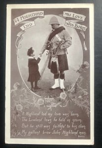 Mint England Patriotic Picture Postcard Highland Las My Love Was Born Tucks