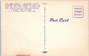 MUSKOGEE, OK Oklahoma    RED  GABLE  COURTS  c1940s  Roadside  Linen    Postcard