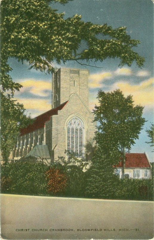 Christ Church Cranbrook Bloomfield Hills, Michigan MI  Vintage Postcard