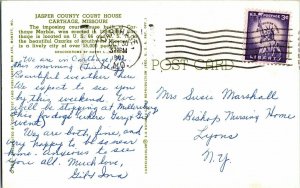 Jasper County Court House Carthage Missouri WOB Cancel 3c Stamp Liberty Postcard 