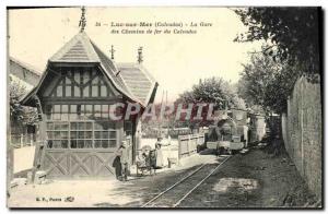 Old Postcard Luc Sur Mer Station The Railway Train Calvados TOP