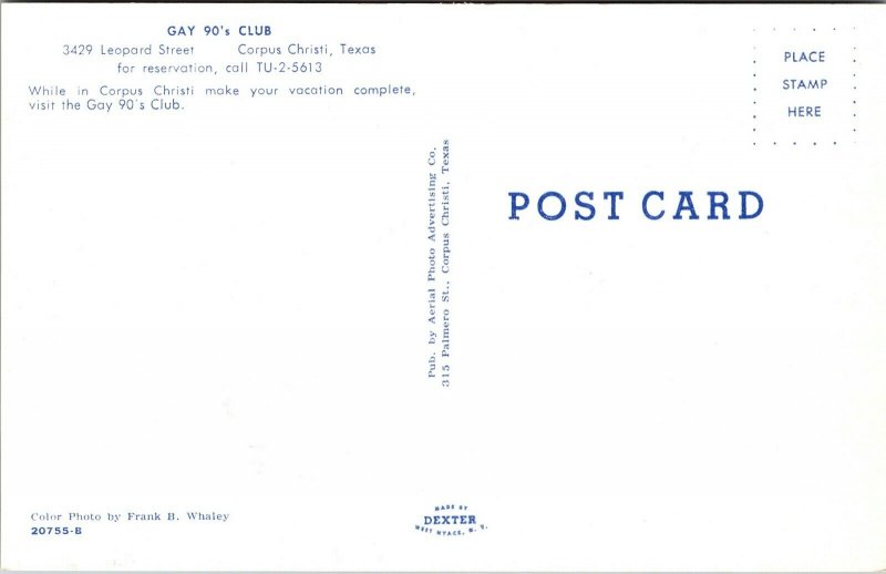 Postcard Gay 90's Club in Corpus Christi, Texas~133749