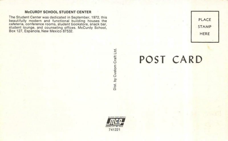 ESPANOLA New Mexico NM  MCCURDY SCHOOL Gym~Girl's Dorm~Student Center  *3* Cards