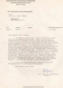 Dr Hermann Dietz Hannover Genetics Scientist Hand Signed Letter