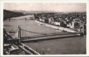 Hungary Budapest View Of The Danube Vintage RPPC 09.40