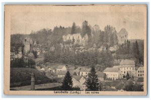 c1920's View of The Ruins of Buildings in Larochette Luxembourg Postcard