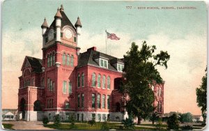 c1910 FRESNO CALIFORNIA HIGH SCHOOL EARLY POSTCARD 42-26