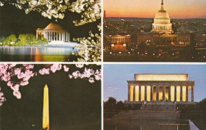 America Postcard - Views of Washington at Night    K902