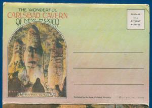 Carlsbad Caverns New Mexico postcard folder linen foldout nm