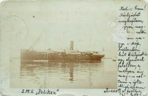 RPPC Postcard SMS Pelikan Test And Training German Mine Ship Transport Steamer