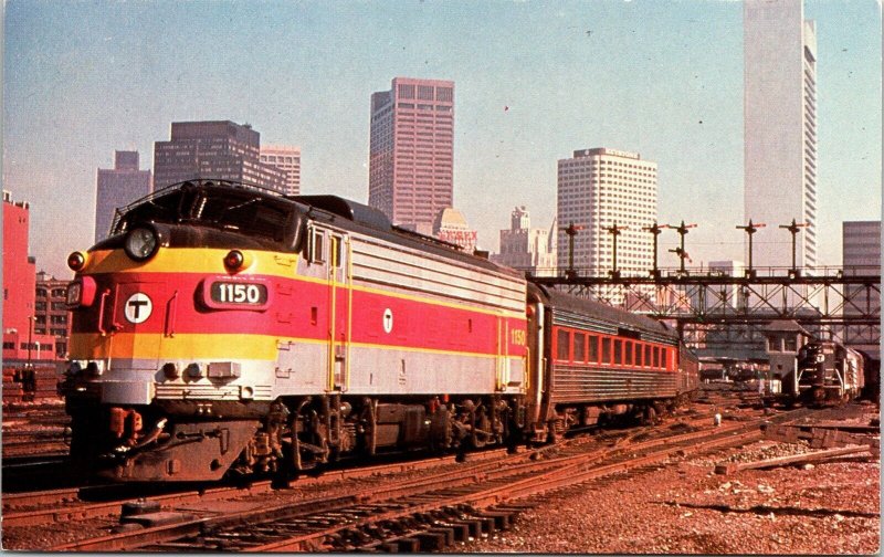 Massachusetts Bay Transportation Authority Train Railroad Track Postcard UNP VTG 