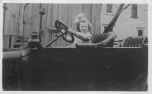 C-1910 Child aspiring Woman Driver automobiles RPPC Photo Postcard 22-4446