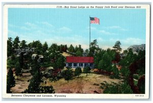c1940 Boy Scout Lodge Happy Jack Road Sherman Hill Laramie Wyoming WY Postcard