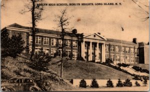 Vtg 1940s Roslyn High School Roslyn Heights Long Island New York NY Postcard