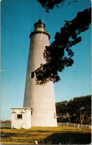 Ocracoke Lighthouse Beacon Atlantic Coast Cape Hatteras Seashore Postcard Vtg 