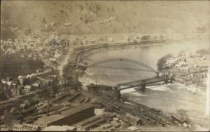 Bellows Falls VT (I Think) Birdseye View c1910 Real Photo Postcard