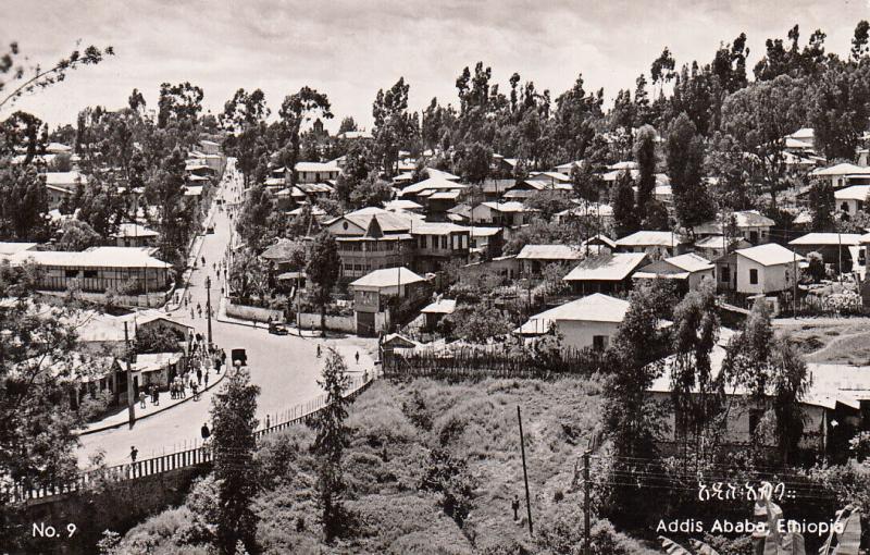 Africa Ethiopia real photo postcard Addis Adaba Ras Makonnen bridge panorama