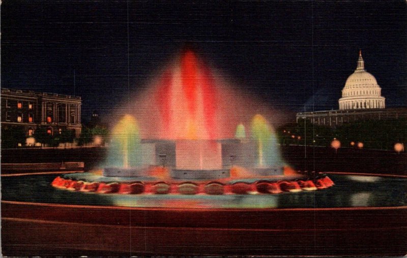 Washington D C New Illuminated Fountain On Capitol Plaza