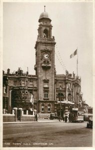 United Kingdom England Kent Chatham Town Hall tramway real photo postcard