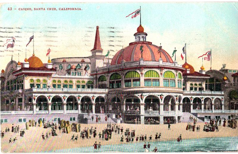 Postcard Santa Cruz California Casino 1908