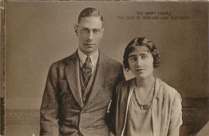 The happy couple Duke of York and Lady Elizabeth royalty postcard