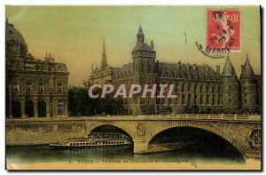 Old Postcard Paris Commercial Court and Concierge