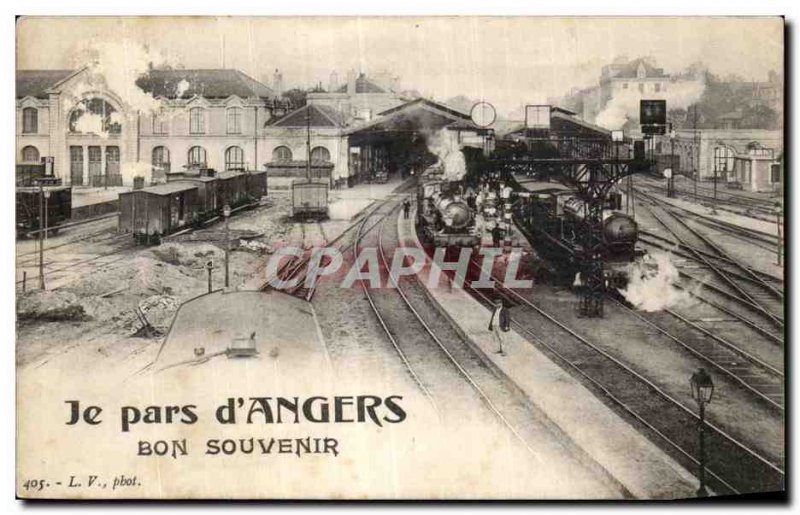 Old Postcard Angers Train Station