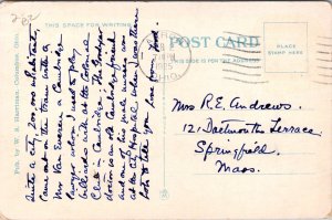 Main Street North From Flat Iron Building Akron OH c1925 Postcard U49