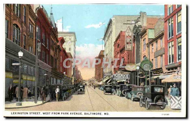 Usa Old Postcard Lexington street West from park avenue Baltimore MD