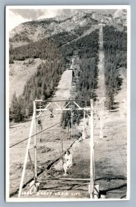 CANADA BANFF CHAIN LIFT VINTAGE REAL PHOTO POSTCARD RPPC