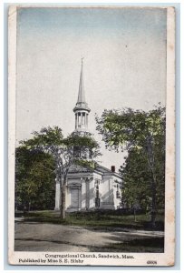 1921 Congregational Church Sandwich Massachusetts MA Posted Vintage Postcard