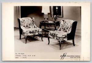 RPPC Hickory NC Advert Style Upholstering Company Beautiful Chairs Postcard I29
