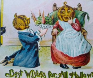 Halloween Postcard Gottschalk Human Faces Fantasy Goblins Fort Wayne IND 1911