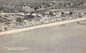 Aerial View West Beach WESTBROOK, CT Middlesex County c1930s Vintage Postcard