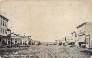 H69/ Battleford Canada Postcard Saskatchewan c1910 Main Street Stores 91