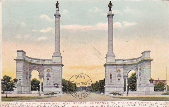 Pennsylvania Philadelphia Smith Memorial 41st Street Entrance To Fairmount Pa...