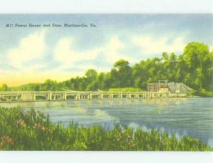 Unused Linen BRIDGE SCENE Martinsville Virginia VA HQ9890