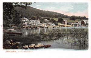 AMBLESIDE CUMBRIA ENGLAND HEAD OF WINDERMERE PEACOCK PUBL AUTOCHROM POSTCARD