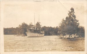 H98/ PineView Thousand Islands New York RPPC Postcard c1910 Yacht 198