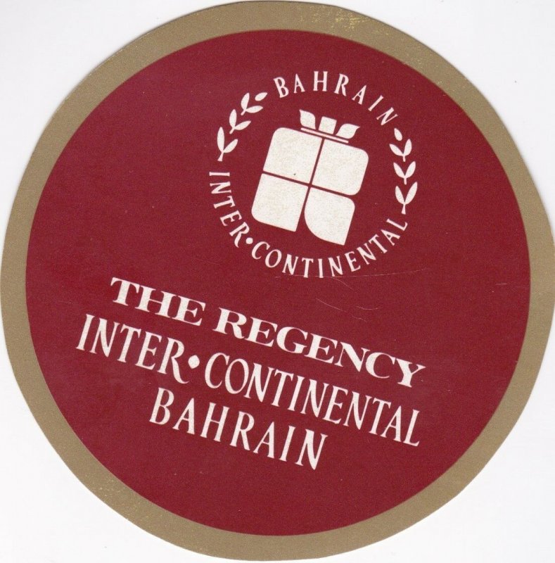 Bahrain Regency Inter-Continental Hotel Vintage Luggage Label lbl0193