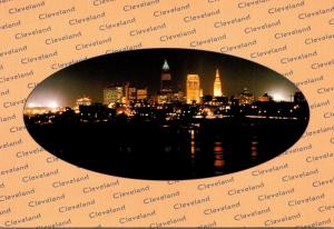 Ohio Cleveland Skyline At Night