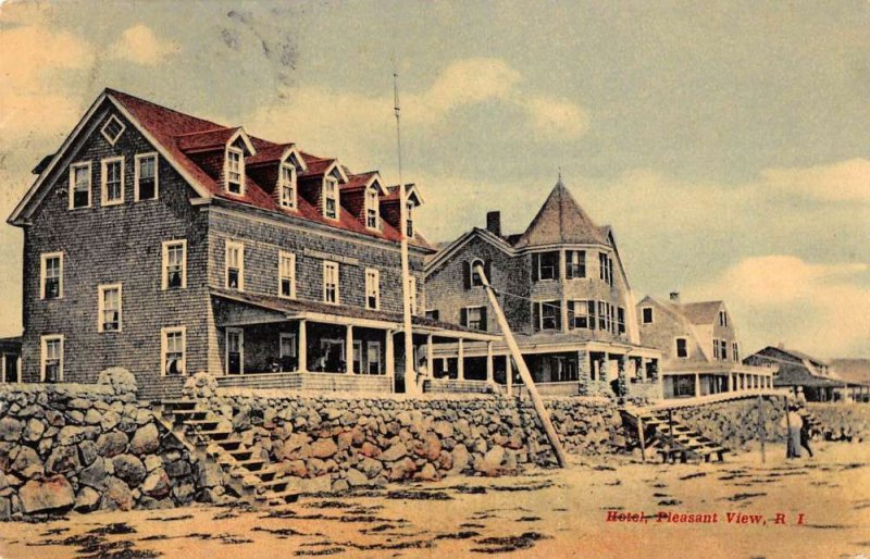 Pleasant View Rhode Island scenic view houses beach antique pc ZA441279