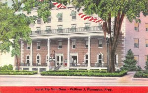 SARATOGA SPRINGS, NY New York RIP VAN DAM HOTEL~William Flanagan ROADSIDE c1940s