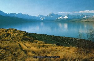 Vintage Postcard Mount Cook From Lake Pukaki New Zealand NZ